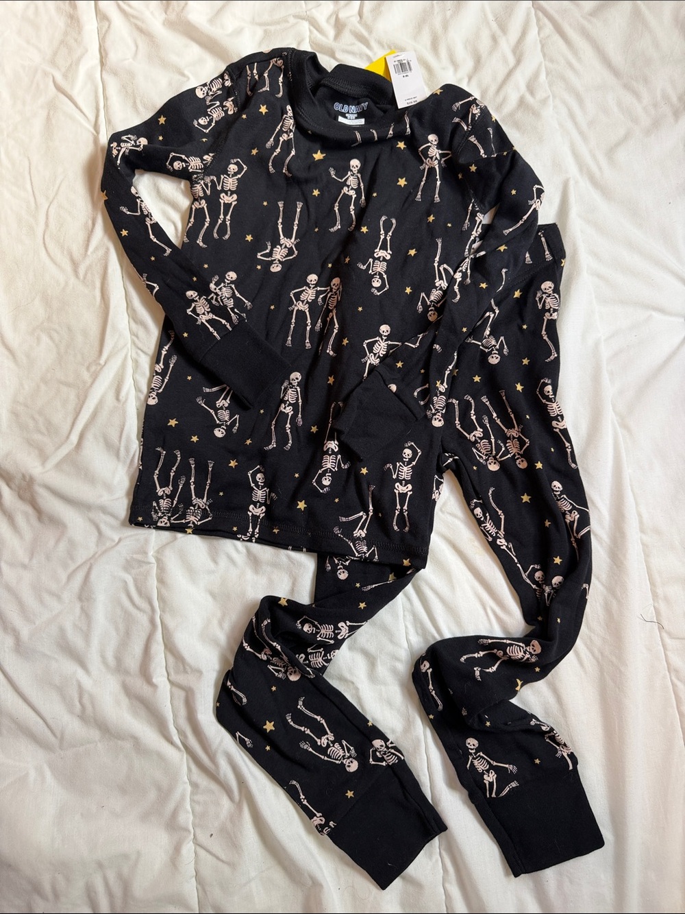 Old Navy Black Skeleton Two-Piece Pajama Set